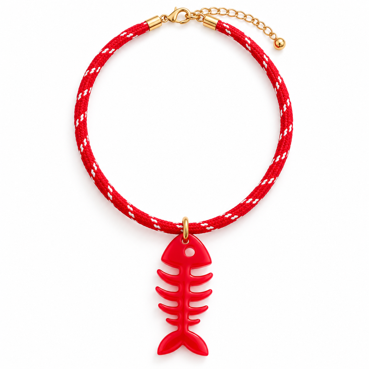 Bony Fish Rope Necklace